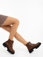 Дамски боти кафяви от екологична кожа Lunaria