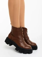 Дамски боти кафяви от екологична кожа Lunaria