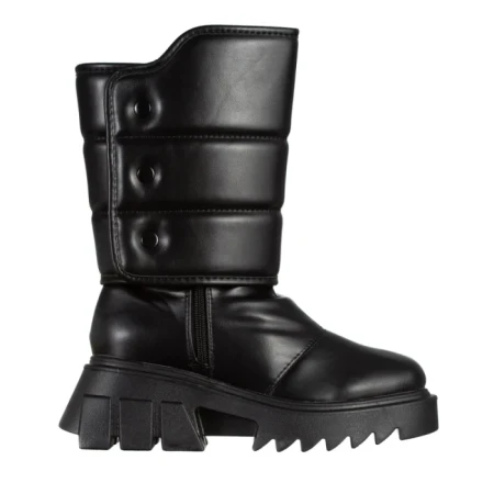 Дамски чизми  черни  от еко кожа  Candra