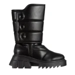 Дамски чизми  черни  от еко кожа  Candra