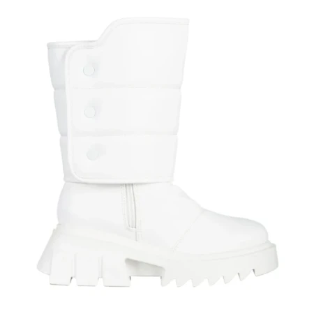 Дамски чизми  бели от еко кожа  Candra