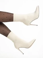 Дамски боти  бежови  от текстилен материал  Alaina