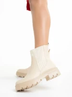 Дамски боти бежови  от еко кожа  Elsie