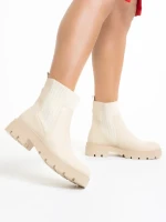 Дамски боти бежови  от еко кожа  Elsie