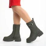 Дамски чизми  зелени  от еко кожа  Gisselle