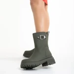 Дамски чизми  зелени  от еко кожа  Gisselle