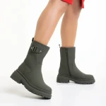 Дамски чизми  зелени  от еко кожа  Gisselle