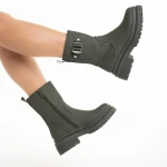 Дамски чизми  зелени  от еко кожа  Gisselle