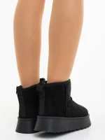 Дамски чизми черни от текстилен материал Amelina
