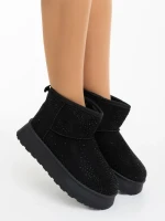 Дамски чизми черни от текстилен материал Amelina