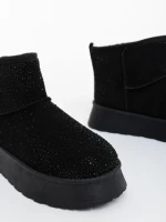 Дамски чизми черни от текстилен материал Amelina