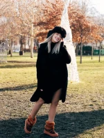 Дамски чизми леопардови от текстилен материал Razenda