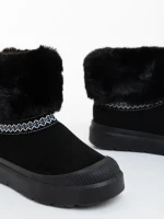 Дамски чизми черни от текстилен материал Nelina