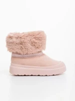 Дамски чизми розови от текстилен материал Nelina