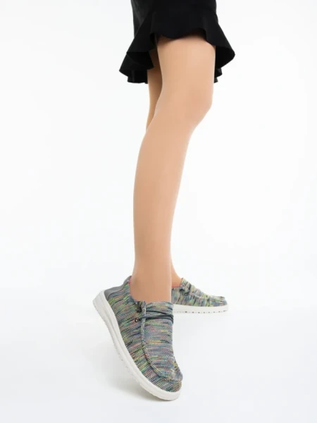 Дамски ежедневни обувки зелени от текстилен материал Maziva