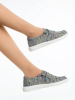 Дамски ежедневни обувки зелени от текстилен материал Maziva