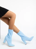 Дамски чизми сини от текстилен материал Elyta