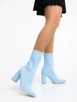 Дамски чизми сини от текстилен материал Elyta
