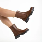 Дамски чизми кафяви  от еко кожа  Kiana