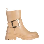 Дамски чизми  бежови  от еко кожа  Joana