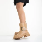 Дамски чизми  бежови  от еко кожа  Joana