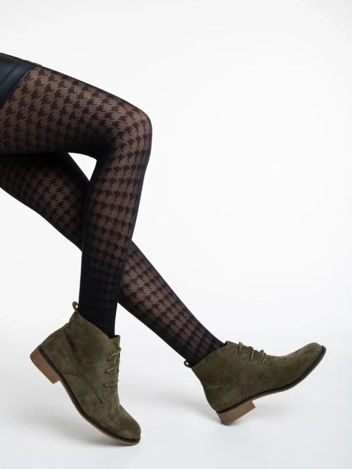 Дамски боти  зелени  от текстилен материал  Marieke