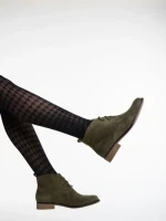 Дамски боти  зелени  от текстилен материал  Marieke