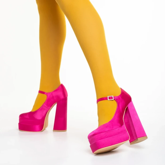 Дамски обувки  цикламени  от текстилен материал  Caira