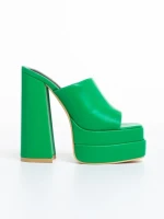 Дамски чехли  зелени  от еко кожа  Davena