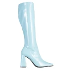 Дамски чизми  сини  от от лачена еко кожа  Dafne