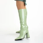 Дамски чизми  зелени  от от лачена еко кожа  Dafne