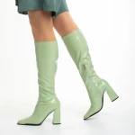 Дамски чизми  зелени  от от лачена еко кожа  Dafne
