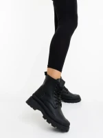 Дамски боти черни от екологична кожа Surama