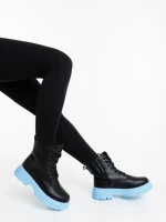 Дамски ботуши черни от екологична кожа Tarali