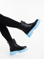 Дамски ботуши черни от екологична кожа Tarali