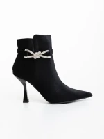 Дамски боти черни от текстилен материал Laeva