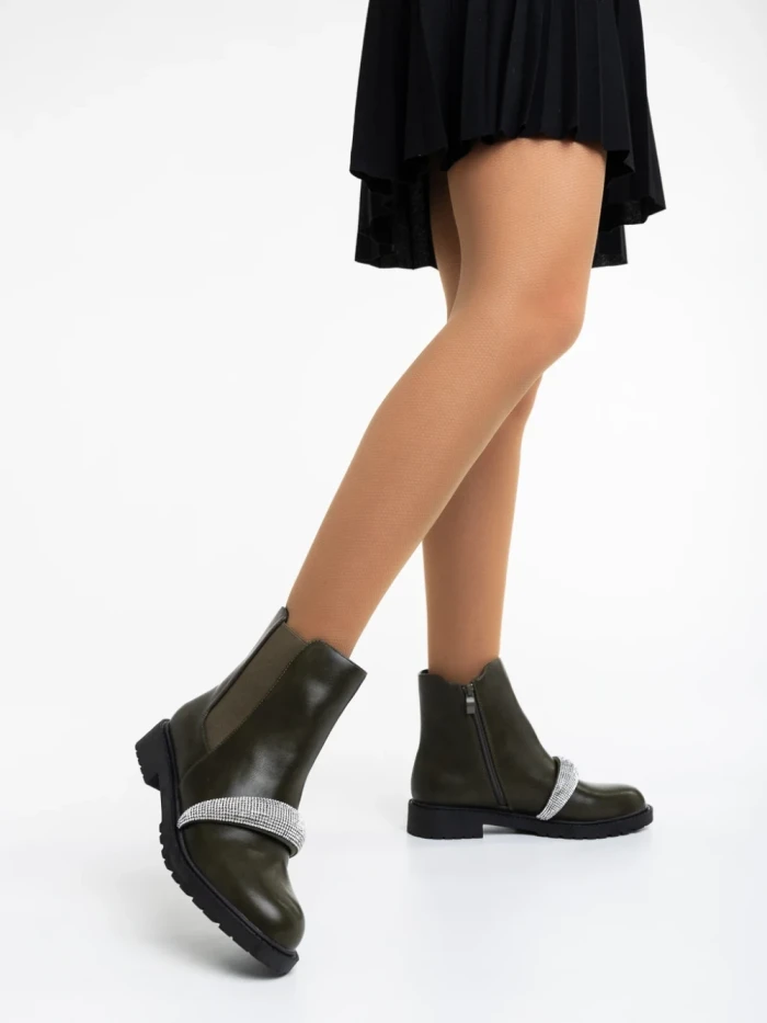 Дамски боти зелени от еко кожа Sherisse