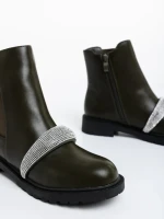 Дамски боти зелени от еко кожа Sherisse