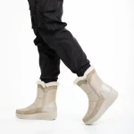 Дамски чизми  бежови  от текстилен материал  Justine