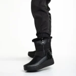 Дамски чизми  черни  от текстилен материал  Justine