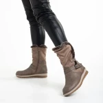 Дамски чизми  бежови  от еко кожа и текстилен материал  Collete