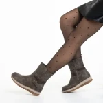 Дамски чизми  бежови  от еко кожа  Detria