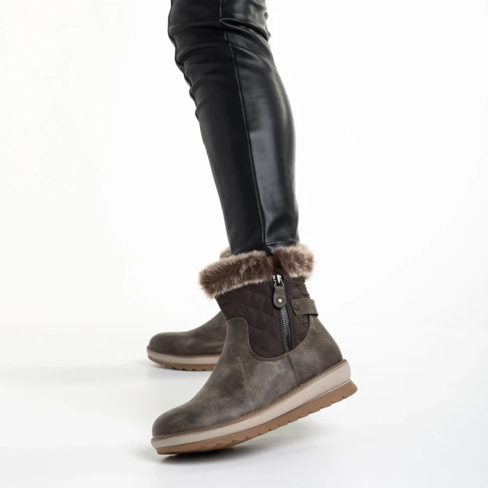 Дамски чизми  кафяви  от еко кожа  Emmie