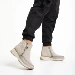 Дамски боти  бежови  от еко кожа  Golda