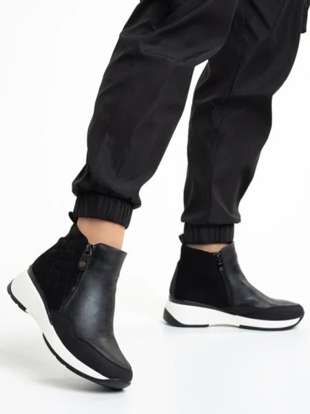 Дамски боти  черни  от еко кожа  Golda