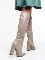 Дамски чизми бежови от еко кожа Ulyana