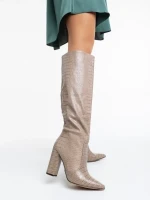 Дамски чизми бежови от еко кожа Ulyana