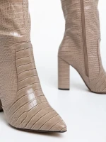 Дамски чизми бежови от еко кожа Ulyana