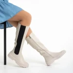 Дамски чизми бежови  от еко кожа  Darinda