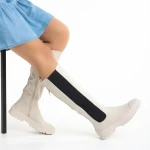 Дамски чизми бежови  от еко кожа  Darinda